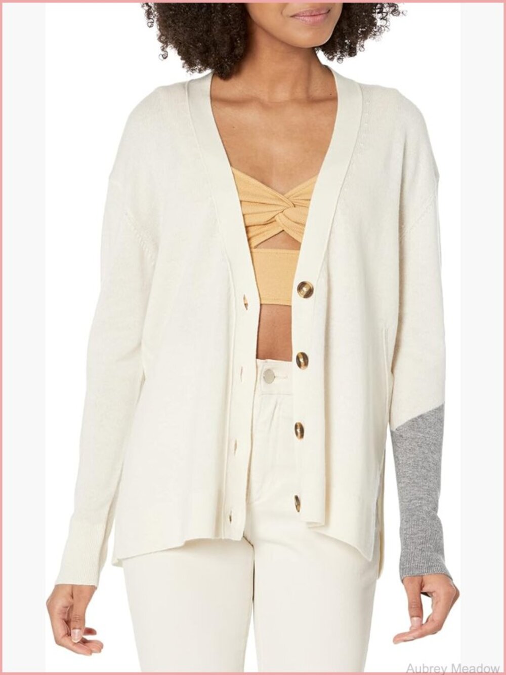 Women's Cardigan Sweater Button Front V-Neck Long Sleeve Cotton Relaxed Fit